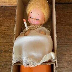 Oude mechanische muziekdoos Kerstengel in de originele doos Japan 1950 - Afbeelding 6