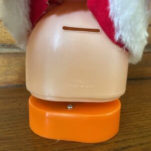 Antieke oude mechanische Kerstman een speeldoos en spaarpot Japan 1950 - Afbeelding 5