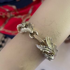 Cocktail armband van Judy Lee met blad en koordvormen 1960 - Afbeelding 3