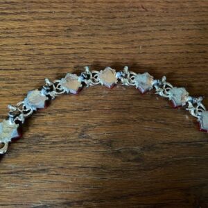 Vintage cocktail armband met rode vierkante lucite stenen van Coro 1960 - Afbeelding 9