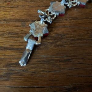 Vintage cocktail armband met rode vierkante lucite stenen van Coro 1960 - Afbeelding 10