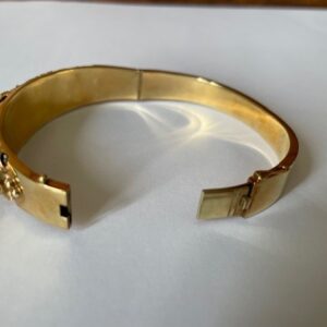 14kt. geelgouden stijve armband met emerald geslepen granaten - Afbeelding 9