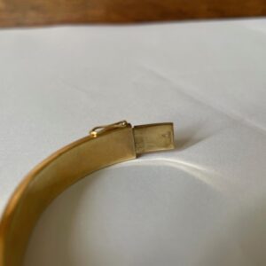 14kt. geelgouden stijve armband met emerald geslepen granaten - Afbeelding 10