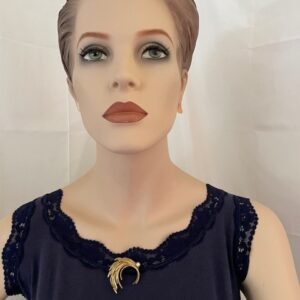 14 kt. geelgouden gestyleerde broche met Akoya parel Pforzheim 1960 - Afbeelding 2
