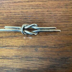 1e gehalte zilver vergulde broche met een platte knoop - Afbeelding 3