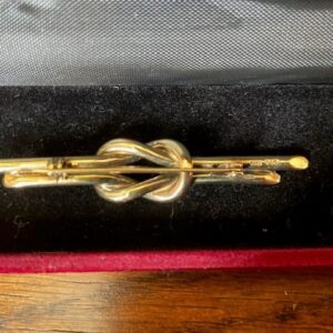 1e gehalte zilver vergulde broche met een platte knoop - Afbeelding 2