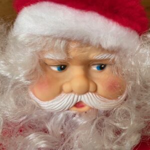 Oude Kerstman speeldoos op  batterijen die loopt en klingelt met zijn bel in de originele doos - Afbeelding 2