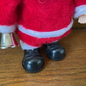 Oude Kerstman speeldoos op  batterijen die loopt en klingelt met zijn bel in de originele doos - Afbeelding 10