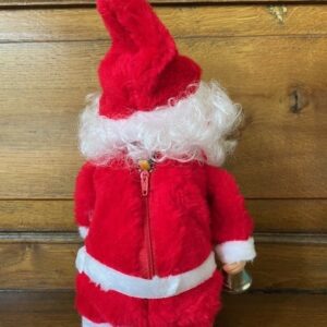 Oude Kerstman speeldoos op  batterijen die loopt en klingelt met zijn bel in de originele doos - Afbeelding 9