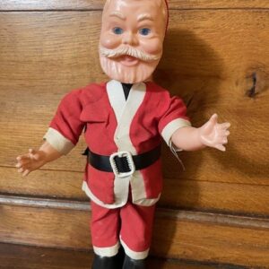 Zeldzame antieke Kerstman pop van zacht plastic 1940