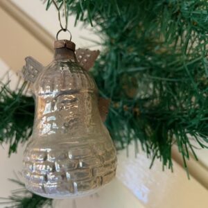 Antieke oude kerstbal een molen van dun geblazen glas in zilver met wieken van zilver - Afbeelding 5