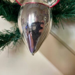 Oude antieke giga grote paddenstoel van dun geblazen glas in rood en wit 1e helft 1900 - Afbeelding 4