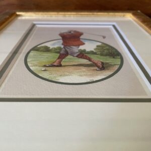 Prent van een historische golfer stijlvol ingelijst met dubbel passe-partout - Afbeelding 4