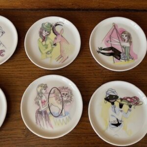 Retro set van 10 petit four of snack schaal of schoteltjes Fürstenberg1950-1960 - Afbeelding 4