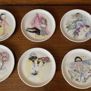 Retro set van 10 petit four of snack schaal of schoteltjes Fürstenberg1950-1960 - Afbeelding 5
