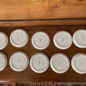 Retro set van 10 petit four of snack schaal of schoteltjes Fürstenberg1950-1960 - Afbeelding 2
