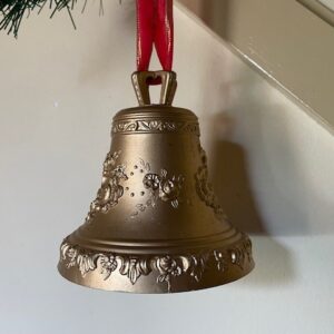 Goudkleurige mechanische muziekdoos een kerstklok die "stille nacht"speelt - Afbeelding 3