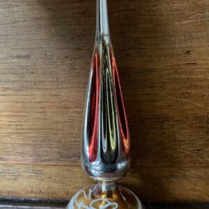 Flinke antieke piek van dun geblazen glas in groen, goud geel en rood 1e helft 1900 - Afbeelding 2