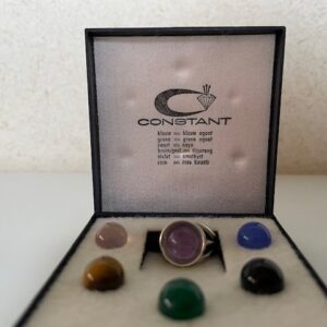 Vintage zilveren ring van Constant met 6 verwisselbare edelstenen