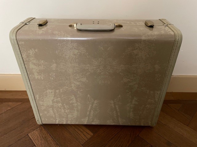 Retro vintage koffer in gebroken wit van Samsonite